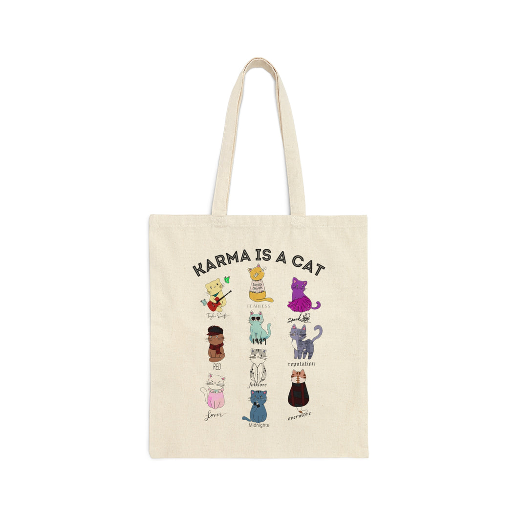 Karma Shirt, Karma Tshirt, Karma Is A Cat, Midnights Album Shirt, Swiftie Gift For Her, Swiftie Merch, Canvas Tote Bag, Taylor Tote Bag
