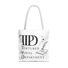 Load image into Gallery viewer, Tote Bag, Ttpd tote bag, Tutored Poets Department Tote Bag, Swifties bag, Swifties Fan Gift, Gift for Fans, Gift for Book Lovers, Ttpd Merch
