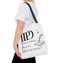 Load image into Gallery viewer, Tote Bag, Ttpd tote bag, Tutored Poets Department Tote Bag, Swifties bag, Swifties Fan Gift, Gift for Fans, Gift for Book Lovers, Ttpd Merch
