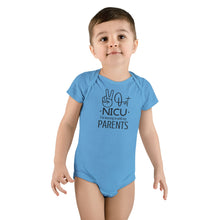 Load image into Gallery viewer, Baby Short Sleeve Onesie®, Peace Out NICU I&#39;m Moving in with my parents
