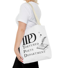 Load image into Gallery viewer, Tote Bag, Ttpd tote bag, Tutored Poets Department Tote Bag, Swifties bag, Swifties Fan Gift, Gift for Fans, Gift for Book Lovers, Ttpd Merch
