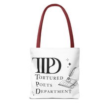 Load image into Gallery viewer, Tote Bag, Ttpd tote bag, Tutored Poets Department Tote Bag, Swifties bag, Swifties Fan Gift, Gift for Fans, Gift for Book Lovers, Ttpd Merch
