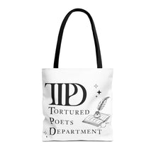 Load image into Gallery viewer, Tote Bag, Ttpd tote bag, Tutored Poets Department Tote Bag, Swifties bag, Swifties Fan Gift, Gift for Fans, Gift for Book Lovers, Ttpd Merch
