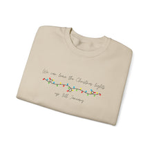 Load image into Gallery viewer, Christmas Music Lyric Sweatshirt, We leave the Christmas Lights up until January Lyrics, Taylor Fan Lyrics, Swiftie Fan Gift, Christmas gift for Swiftie
