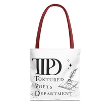 Load image into Gallery viewer, Tote Bag, Ttpd tote bag, Tutored Poets Department Tote Bag, Swifties bag, Swifties Fan Gift, Gift for Fans, Gift for Book Lovers, Ttpd Merch
