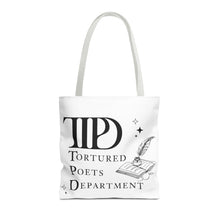 Load image into Gallery viewer, Tote Bag, Ttpd tote bag, Tutored Poets Department Tote Bag, Swifties bag, Swifties Fan Gift, Gift for Fans, Gift for Book Lovers, Ttpd Merch
