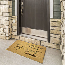 Load image into Gallery viewer, Taylor&#39;s Version Doormat | In This House We Listen To Taylor&#39;s Version | Funny Welcome Mat | Swiftie Fan Gift | Gift For Her | Christmas Gift
