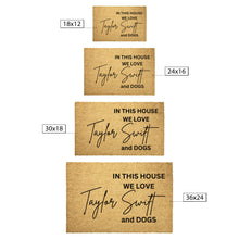Load image into Gallery viewer, Taylor&#39;s Version Doormat | In This House We Listen To Taylor&#39;s Version | Funny Welcome Mat | Swiftie Fan Gift | Gift For Her | Christmas Gift
