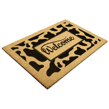 Load image into Gallery viewer, oho Cow Print Doormat | Boho Decor | Cow Print | Boho Rug | Welcome Front Door Mat | Outdoor Porch Decor | Welcome Doormat | Home Gifts
