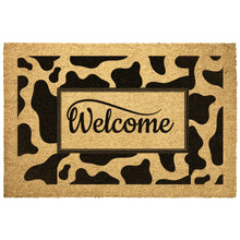 Load image into Gallery viewer, oho Cow Print Doormat | Boho Decor | Cow Print | Boho Rug | Welcome Front Door Mat | Outdoor Porch Decor | Welcome Doormat | Home Gifts
