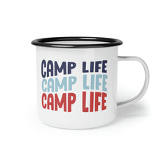 Load image into Gallery viewer, Enamel Camp Cup, Camping Mug, Camp Life Coffee Mug, Camper Mug, Gift for Campers
