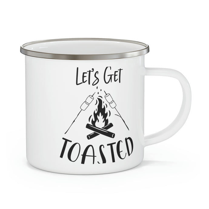 Enamel Camping Mug, Gift for Campers, Let's Get Toasted Camping Mug, Campers Mug