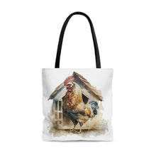 Load image into Gallery viewer, Chicken Tote Bag, Watercolor Chicken Tote Bag, Chicken Grocery Bag, Chicken Lunch Bag, Gift for Chicken Lovers
