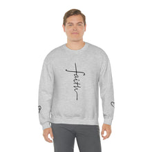 Load image into Gallery viewer, Faith Sweatshirt, Faith Gift, Christian Sweatshirt, Faith Cross Sweatshirt, Christian Gift, Vertical Faith Sweatshirt, Gift for Mom
