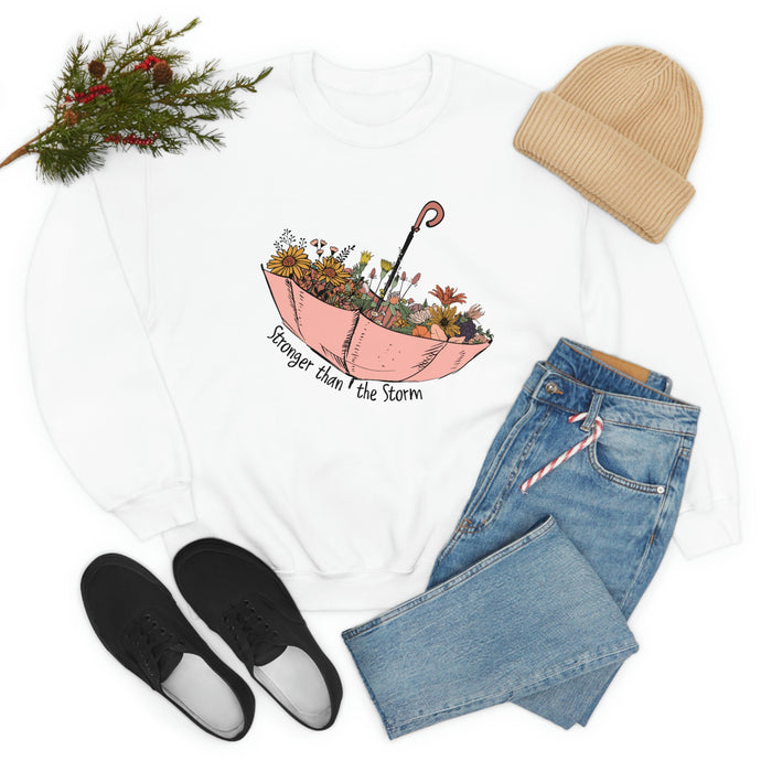 Wildflower Umbrella Crewneck Sweatshirt, Inspirational shirt,