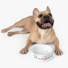 Load image into Gallery viewer, Personalized Dog Bowl, Custom Ceramic Dog Bowl, Bowl with Pets Name in Cursive Font, Paw Print Design in Variety of Colors
