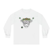 Load image into Gallery viewer, Ladies Classic Long Sleeve T-Shirt, St Patricks Cow Ladies Tshirt, Long Sleeve St. Patricks Shirt, Cow Print Tshirt.
