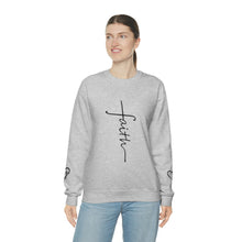Load image into Gallery viewer, Faith Sweatshirt, Faith Gift, Christian Sweatshirt, Faith Cross Sweatshirt, Christian Gift, Vertical Faith Sweatshirt, Gift for Mom
