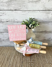 Load image into Gallery viewer, 7&#39;&#39; Baby tiered tray decor, mini rolling pin for tiered tray, Baby shower decor, nursery decor, baby shower tiered tray, its a girl, its a boy
