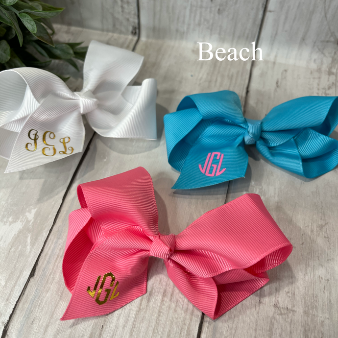 Monogrammed Hair Bow Sets