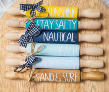 Load image into Gallery viewer, 7&#39;&#39; Beach Mini Rolling Pins, Farmhouse Tier Decor
