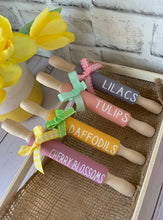 Load image into Gallery viewer, 7&#39;&#39; Mini rolling pin for tiered tray, tiered tray decor, spring tiered tray, Spring home decor, farmhouse tray decor, easter tiered tray decor
