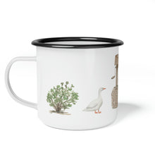 Load image into Gallery viewer, Enamel Camp Cup, Farmhouse Camper Style Mug, Chickens Mug, Great Camping Mug, Farmhouse Coffee Mug, Camping Mug
