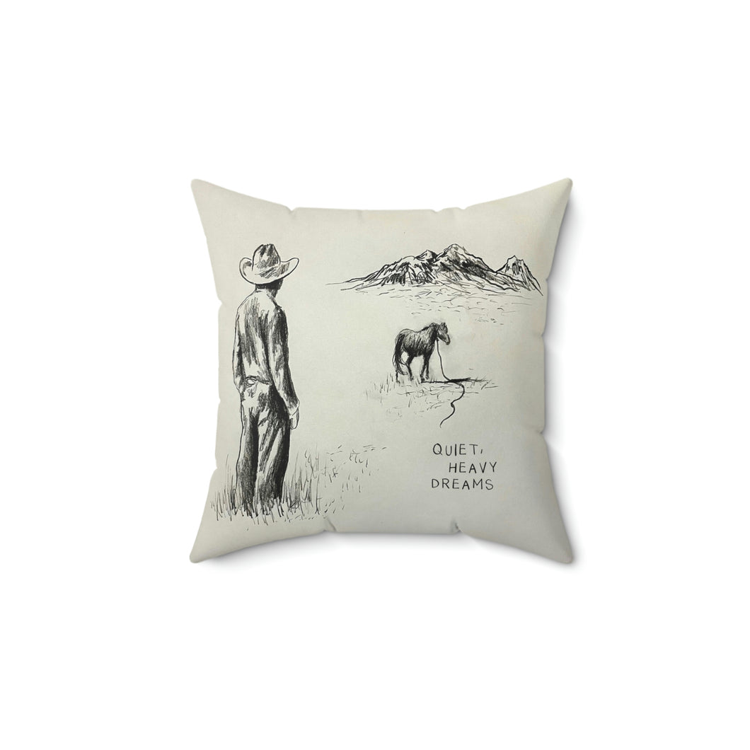 Quiet Heavy Dreams Square Pillow, Zach Bryan, Gift for Country Fan, Country Music