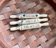 Load image into Gallery viewer, 7&#39;&#39; Mini Farmhouse Rolling Pins | Farmhouse Tier Tray Decor | Tier Tray Decor | Mini Rolling Pins Tier Tray
