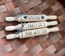 Load image into Gallery viewer, 7&#39;&#39; Mini Farmhouse Rolling Pins | Farmhouse Tier Tray Decor | Tier Tray Decor | Mini Rolling Pins Tier Tray
