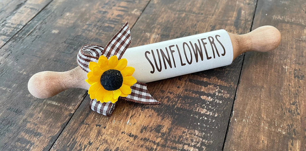 7” Sunflower 🌻 Farmhouse tier tray mini rolling pin
