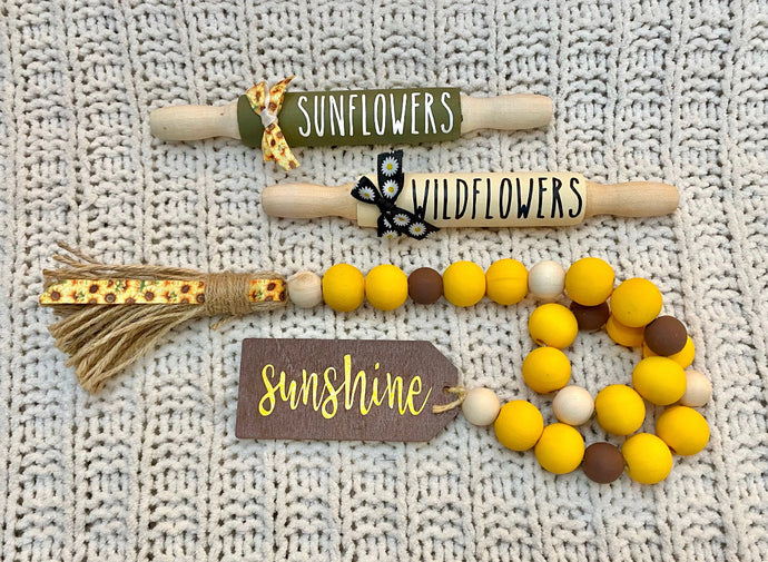 7” Fall Mini Farmhouse Rolling Pins, Farmhouse Tier Decor