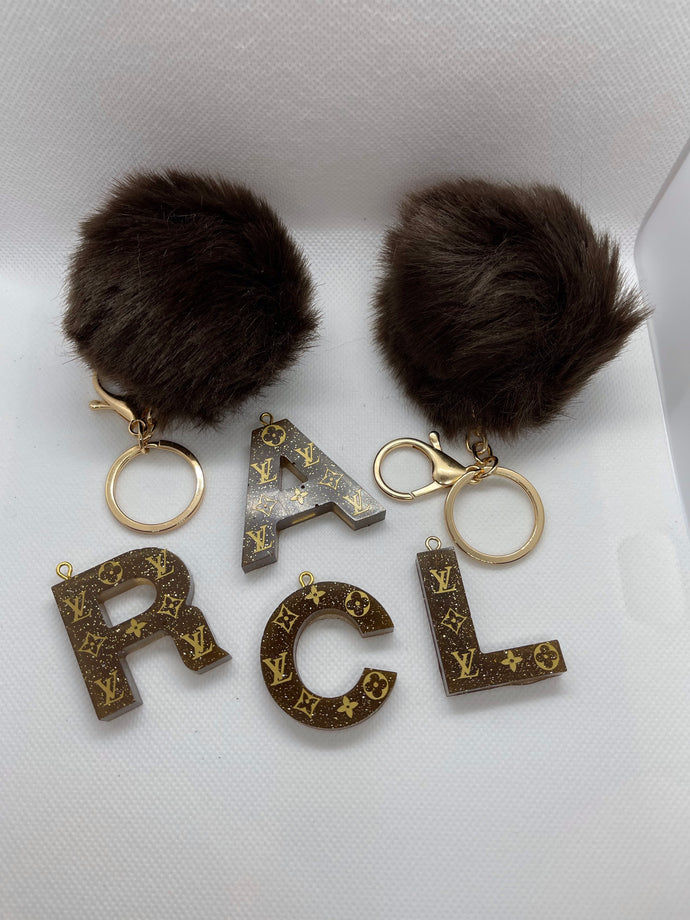 Designer Inspired Resin Letter Keychain N - Z