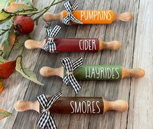 Load image into Gallery viewer, 7” Fall theme Farmhouse Tier Tray Mini Rolling Pin
