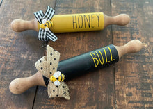 Load image into Gallery viewer, 7” Honey Bee 🐝 Farmhouse Tier tray decor mini rolling pin
