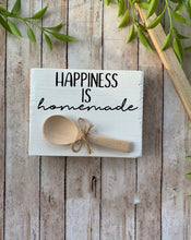 Load image into Gallery viewer, Mini Wood Signs for Kitchen Decor, Kitchen Painted Wood Block, Farmhouse Kitchen Mini Blocks, Happiness is Handmade Decor, Kitchen Tier Tray
