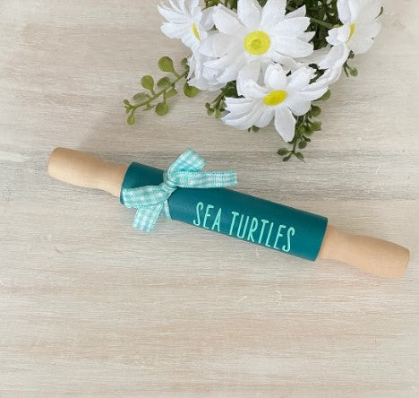 7” Sea Inspired Mini Rolling Pin, Farmhouse Tier Tray Decor