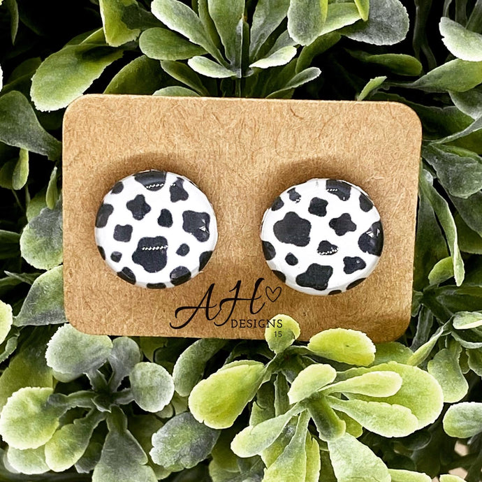 Cow Print Stud Earrings