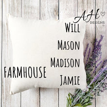 Load image into Gallery viewer, Custom Family Throw Pillow
