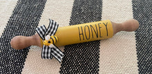 Load image into Gallery viewer, 7” Honey Bee 🐝 Farmhouse Tier tray decor mini rolling pin
