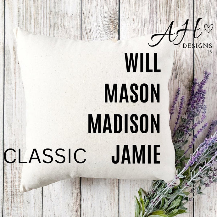Custom Family Throw Pillow