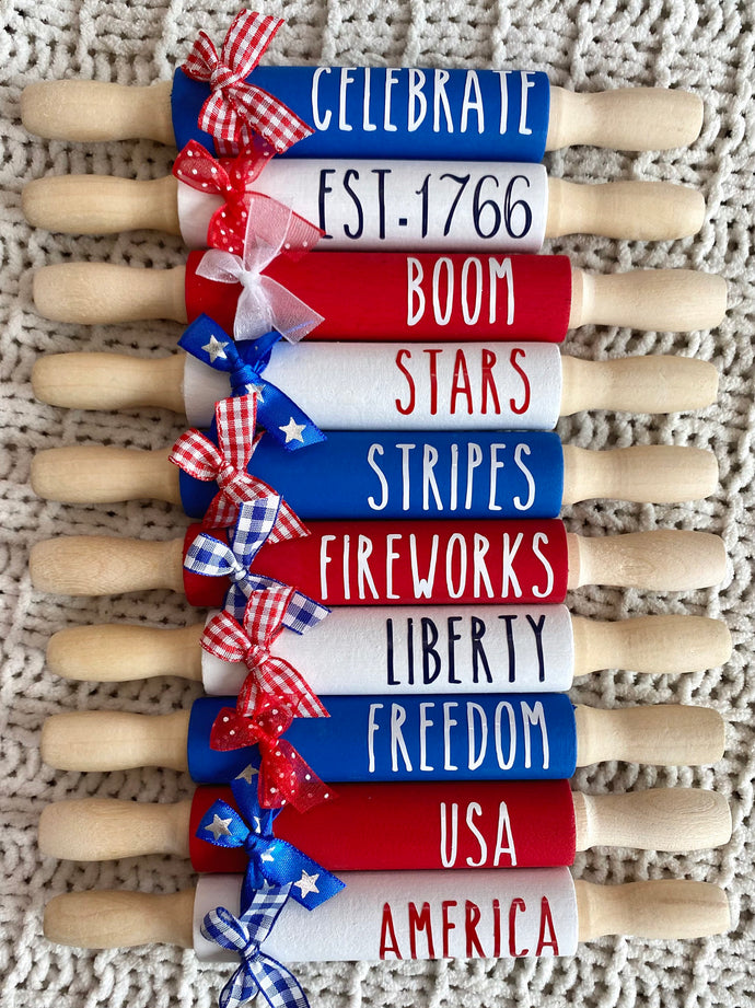 7'' Patriotic Mini Rolling Pins