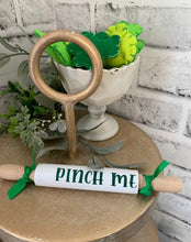 Load image into Gallery viewer, 7&#39;&#39; St. Patricks Day Tiered Tray Mini Rolling Pin, Tiered Tray Decor, Home Decor, St. Paddys Day Tiered Tray Decor, Rolling pin for tiered tray
